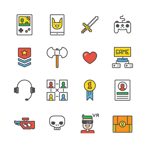 Overzicht Gamer pictogrammen — Stockvector