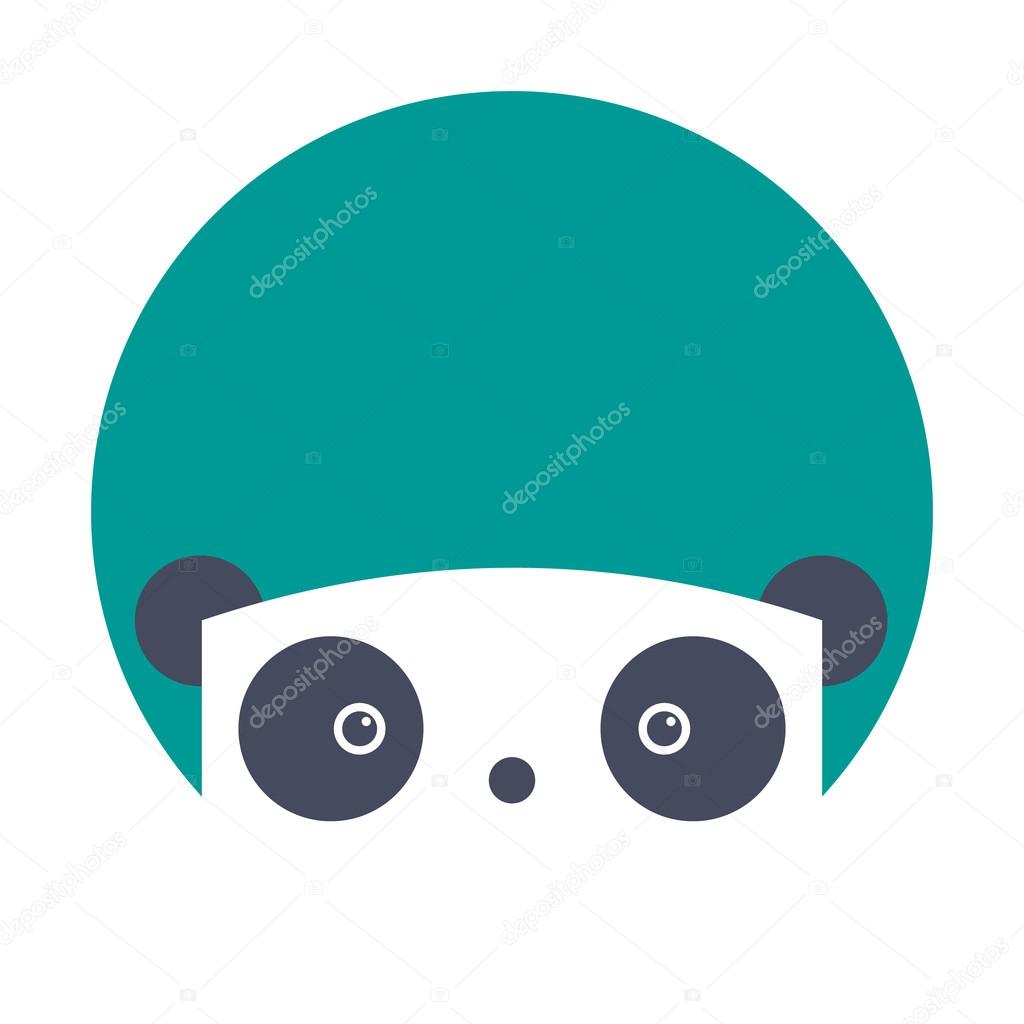 Flat Panda bear icons
