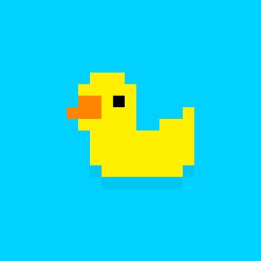 Abstract Pixel Duck clipart