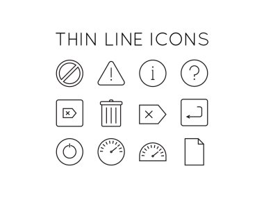 ince çizgi Icons set