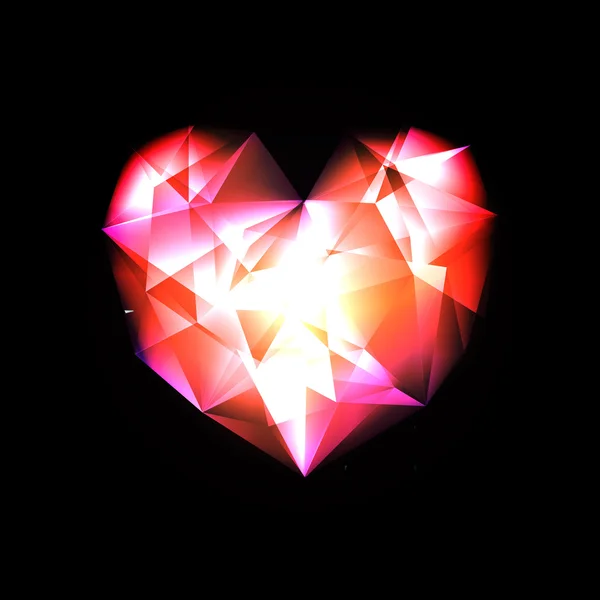 Crystal Heart tecken — Stock vektor