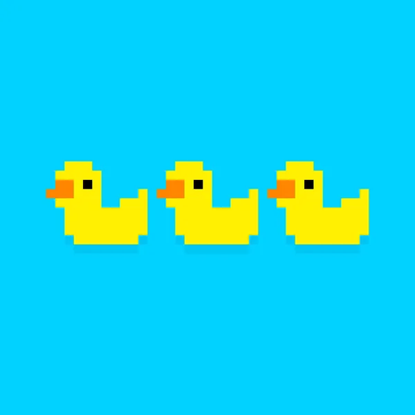 Pixel Ducks icons — Stock Vector