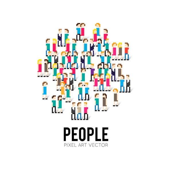 Pixel People Iconos — Vector de stock