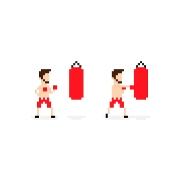 Icona Boxer formazione pixel — Vettoriale Stock