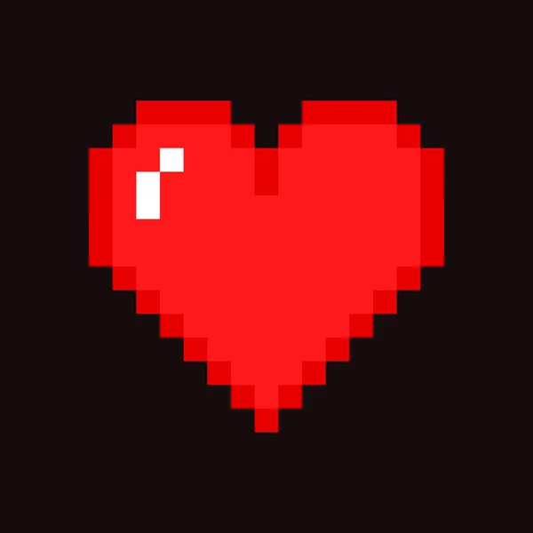 Pixel coeur rouge — Image vectorielle