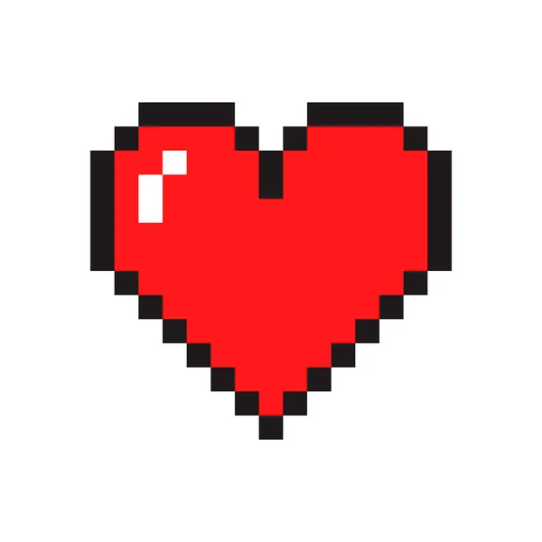 Piksel kırmızı kalp — Stok Vektör