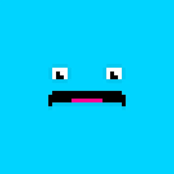 Pixel Triste icono de cara — Archivo Imágenes Vectoriales