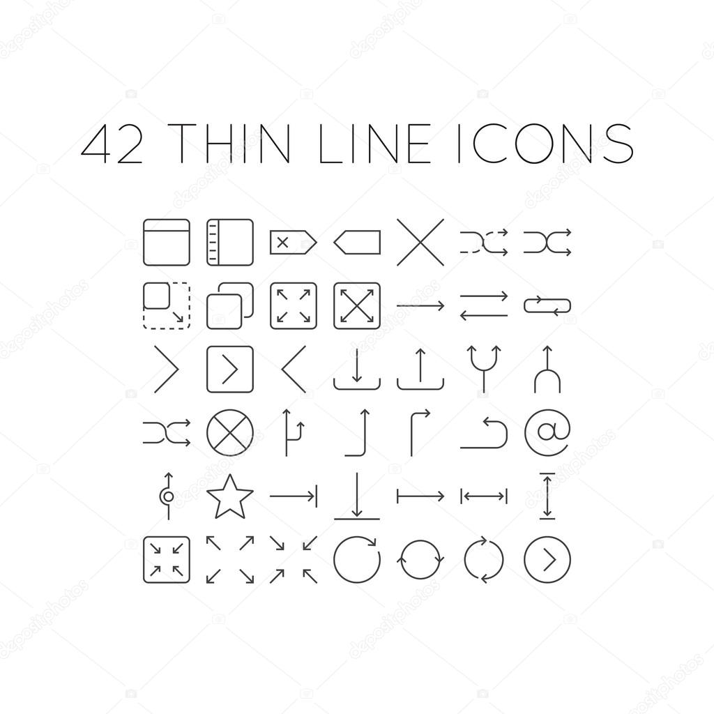 Arrows Thin Line Icons