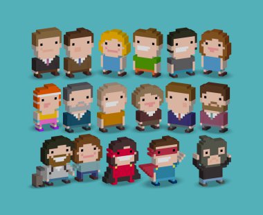 piksel sanat 8-bit insanların karakterleri