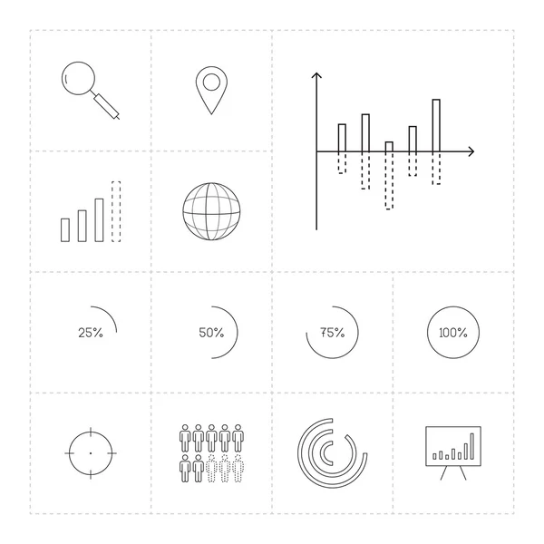 Diverse icone infografiche — Vettoriale Stock