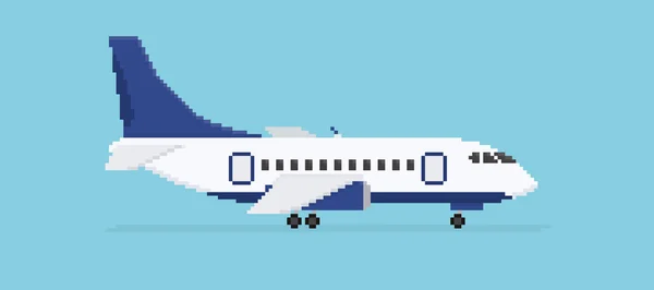 Pixel kunst vliegtuig geïsoleerd — Stockvector
