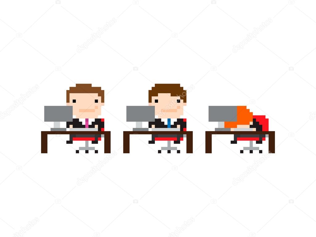 background with office workers