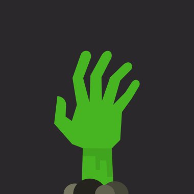 Yeşil undead zombi el