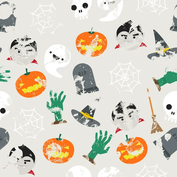 Nahtloser Hintergrund mit Halloween-Muster — Stockvektor
