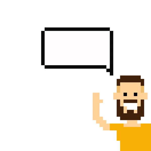 8-bit bearded guy showing up — Stock Vector