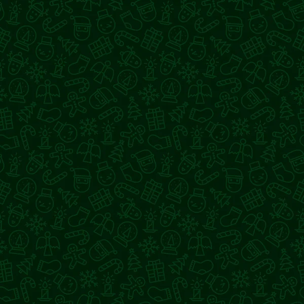 Contorno iconos de Navidad fondo — Vector de stock