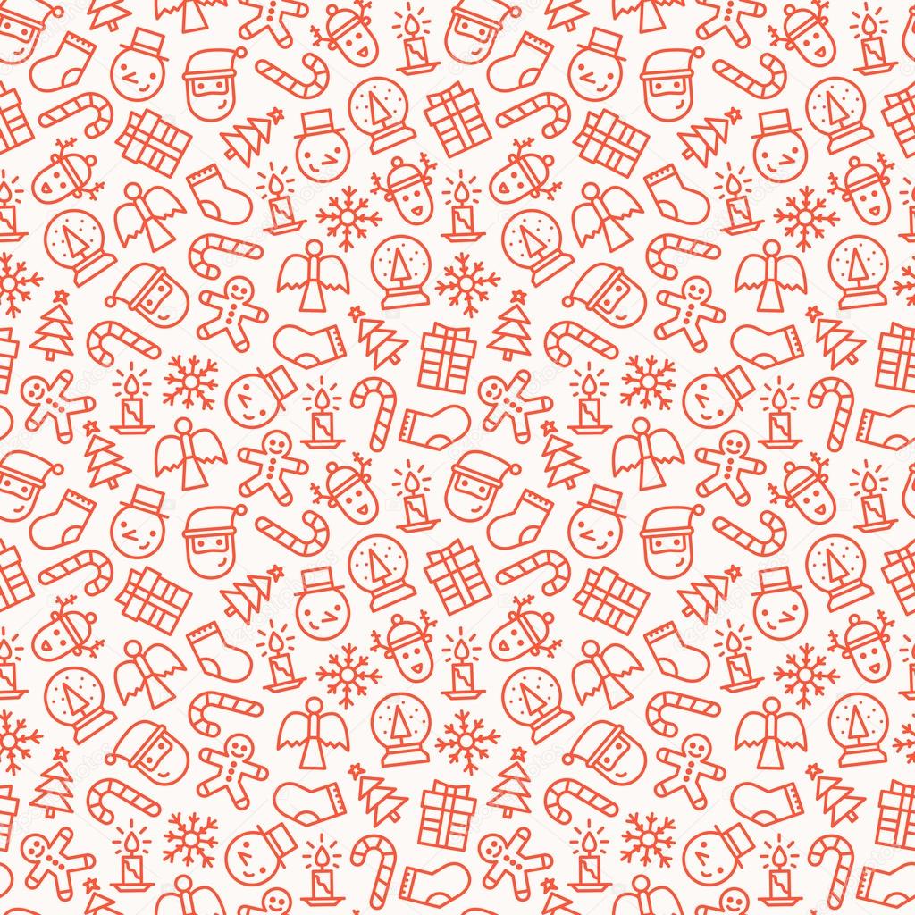 outline Christmas icons background