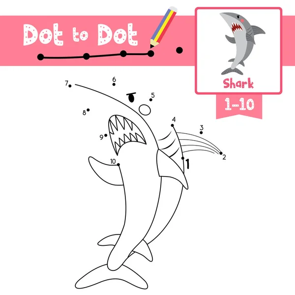 Dot Dot Juego Educativo Libro Para Colorear Animales Tiburón Enojado Vectores De Stock Sin Royalties Gratis