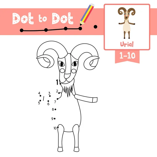 Dot Dot Jeu Éducatif Coloriage Livre Urial Debout Sur Deux — Image vectorielle