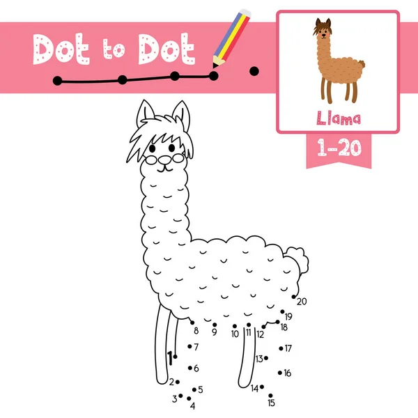 Dot Dot Juego Educativo Libro Para Colorear Animales Llama Marrón Ilustraciones De Stock Sin Royalties Gratis