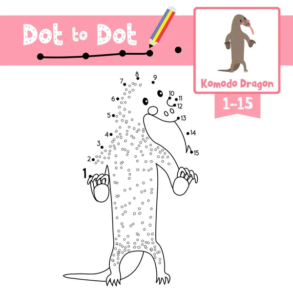 Dot Dot Juego Educativo Libro Para Colorear Komodo Dragón Pie Vectores De Stock Sin Royalties Gratis