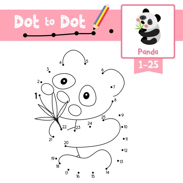 Dot Dot Juego Educativo Libro Para Colorear Oso Panda Con — Archivo Imágenes Vectoriales