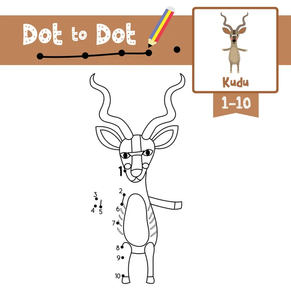 Dot Dot Juego Educativo Libro Para Colorear Kudu Pie Dos — Archivo Imágenes Vectoriales