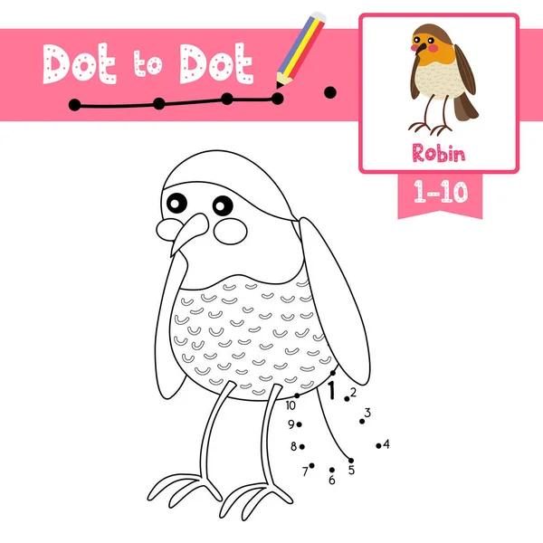 Dot Dot Juego Educativo Libro Para Colorear Los Animales Pájaro — Archivo Imágenes Vectoriales