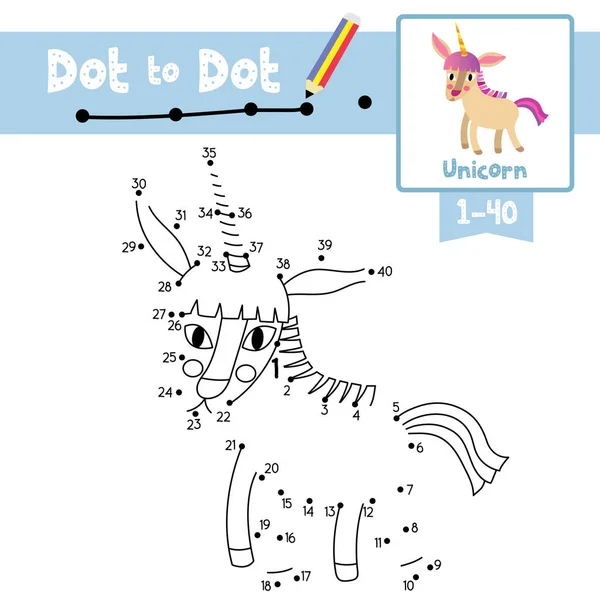 点滴教育游戏和着色书独角兽动物卡通人物为学龄前儿童活动学习计数1 40和笔迹练习工作表 病媒图解 矢量图形