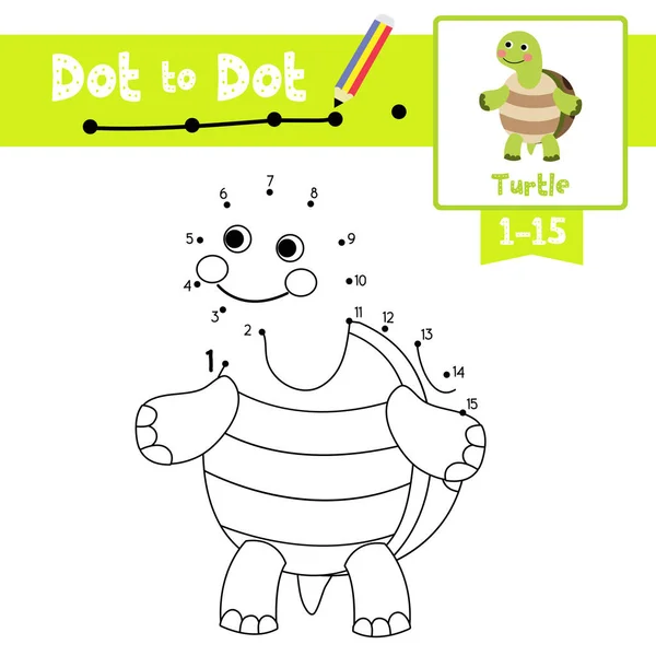 Dot Dot Juego Educativo Libro Para Colorear Tortuga Pie Dos — Archivo Imágenes Vectoriales