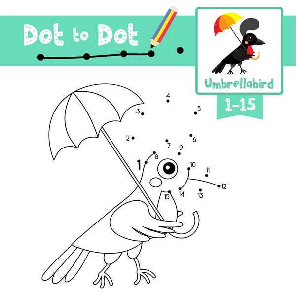 Dot Dot Juego Educativo Libro Para Colorear Animales Umbrellabird Personaje Ilustraciones De Stock Sin Royalties Gratis