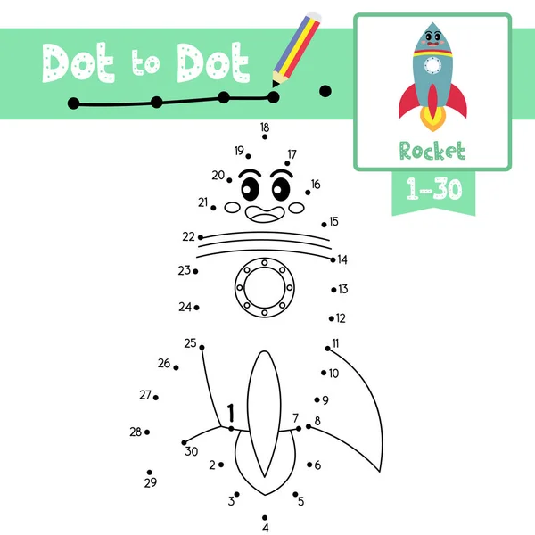 Ponto Ponto Jogo Educativo Livro Colorir Foguete Bonito Transporte Desenhos Vetores De Bancos De Imagens