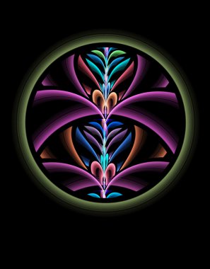 Oluşturulan soyut yuvarlak bilgisayarı fraktal 