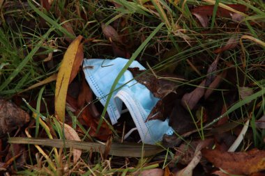 Hollanda 'daki korona krizi sırasında Zuidplas sokaklarına atılan yüz maskesi