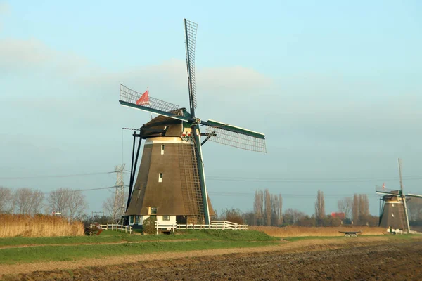 Větrné Mlýny Molenviergang Tweemanspolder Zevenhuizen Nizozemsko — Stock fotografie