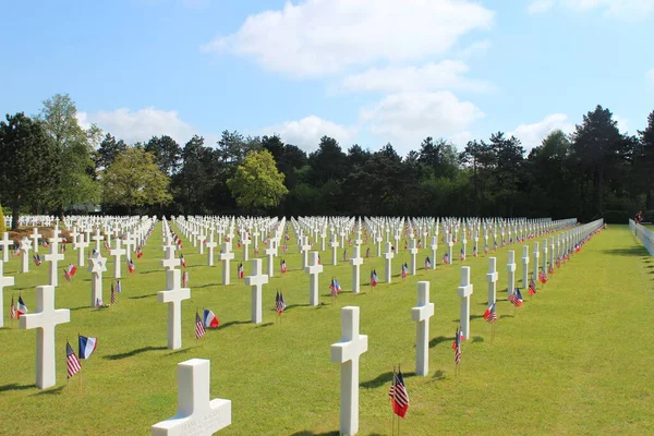 Normandy American Cemetery Memorial Cemitério Memorial Segunda Guerra Mundial Colleville — Fotografia de Stock