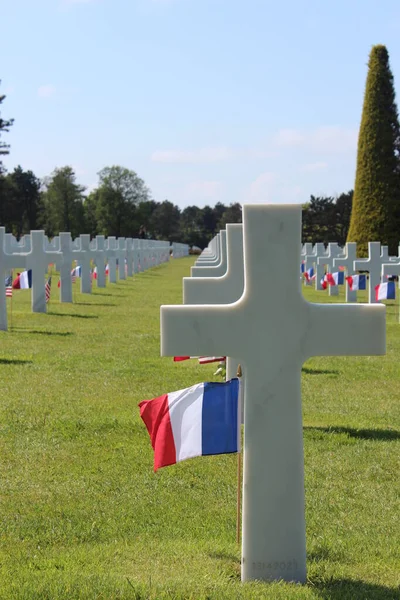 Normandy American Cemetery Memorial Cementerio Monumento Conmemorativo Segunda Guerra Mundial — Foto de Stock