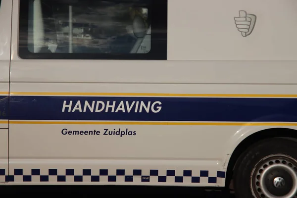 Bus Van Handhavingsdienst Van Gemeente Zuidplas Deze Afdeling Het Nieuws Rechtenvrije Stockafbeeldingen