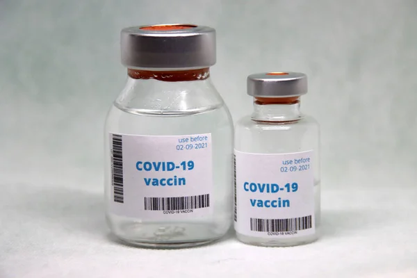 Vaccine Ampoules Covid Protect Corona Virus Syringe Small Little — Stock Photo, Image