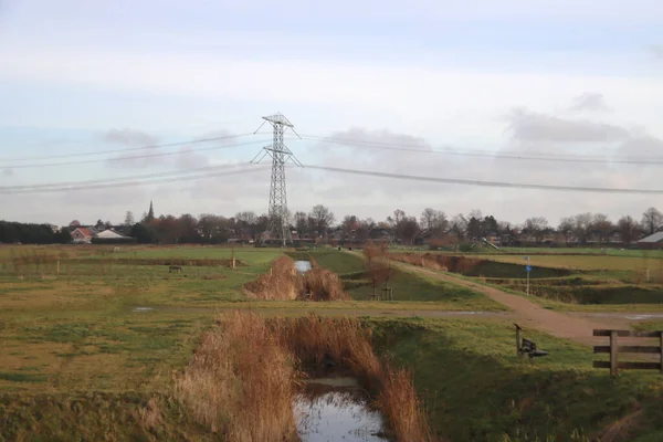 Den Laveste Polder Holland Zuidplaspolder Mellem Gouda Rotterdam Hvor Landsby - Stock-foto