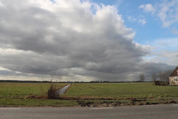 Weilandenin Moordrecht Zuidplaspolder Waar Het Nieuwe Dorp Zal Komen Met — Stok fotoğraf