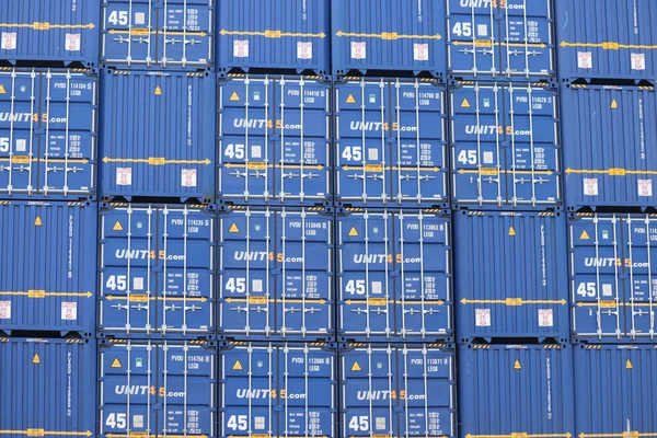 Sea Containers Unit Stacked Top Each Other Maasvlakte Harbor Port — Stock Photo, Image