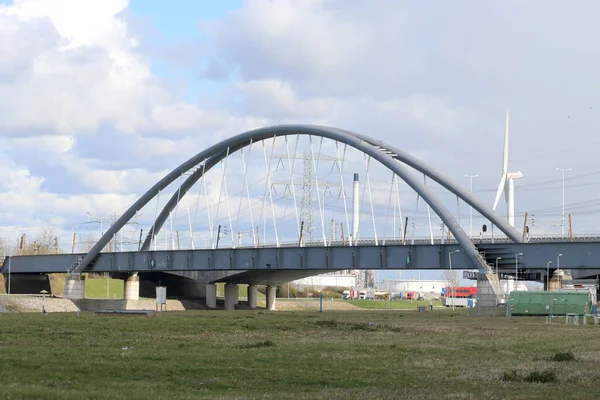 Železniční Most Dintelhavenspoorbrug Jako Spojení Přístavu Europoort Rotterdamu — Stock fotografie