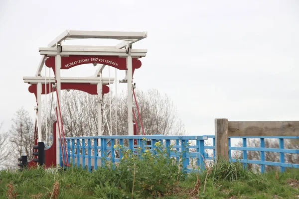 Houten Ophaalbrug Pekhuisbrug Rotte Tussen Bleiswijk Oud Verlaat Nederland — Stockfoto