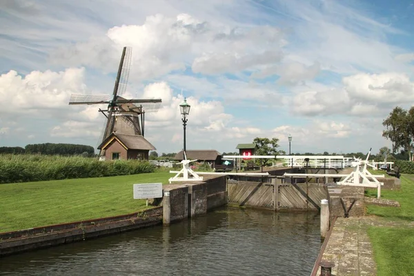 Windmolen Van Hout Eendragtsmolen Aan Rotte Ringvaart Hennipsloot — Stockfoto