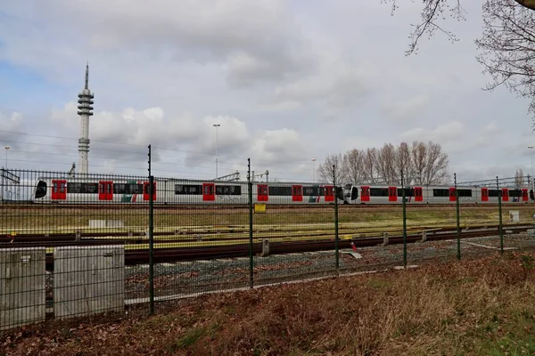 Ret Bahn Und Randstadrail Fahrzeuge Auf Dem Lagerplatz Rhoon Hafen — Stockfoto
