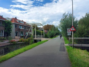 Dark storm clouds over the Ridder van Catsweg in Gouda in the Netherlands