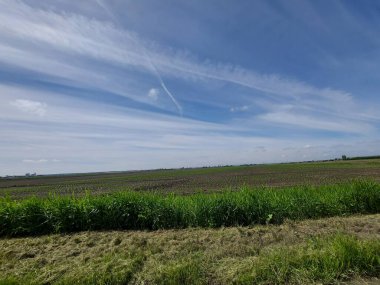 Plowed fields at farm in Zevenhuizen at the Zuidplaspolder where new village will be build