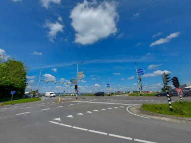 N219 regional road named Eerste Tochtweg at the area for new village in future in the Zuidplaspolder in Netherlands