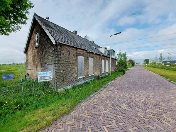 Nieuwerkerk Aan Den Ijssel Deki Hoofdweg Boyunca Terk Edilmiş Kapatılmış — Stok fotoğraf